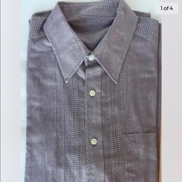 Jack Nicklaus Men Dress Shirt Shorts Sleeve Lavender Embroidered L - Picture 7 of 10